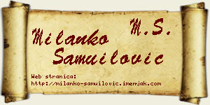 Milanko Samuilović vizit kartica